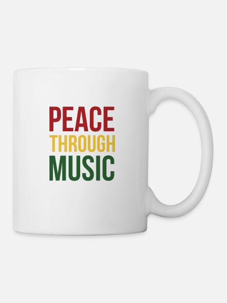 Friedens- und Musikgeschenk für coole Chefs - Tasse - Weiß