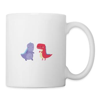 Paare Liebe Valentinstag Geschenk Dino T-Rex - Tasse - Weiß - Rechts