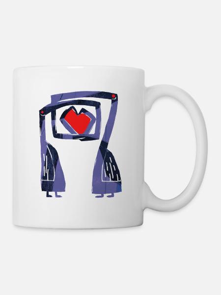 Turteltauben - Tasse - Weiß