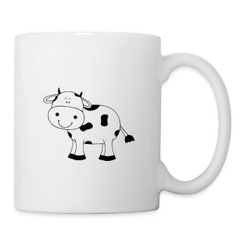 Kuh, Kühe, Rind, Cow lustiger Bauer - Tasse - Weiß - Rechts