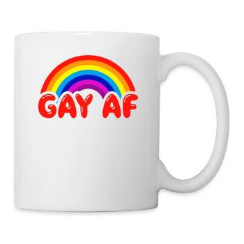 Homosexuelle AF lustige homosexuelle Flaggen-Regenbogen färbt LGBTQ - Tasse - Weiß - Rechts