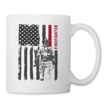 Sapeurs-pompiers de sapeur-pompier drôle de cadeau US Aide - Mug blanc - blanc - Droite