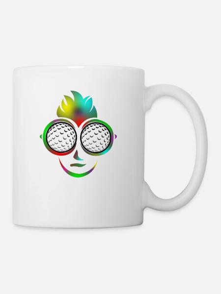 Golf Ball Sunglasses Summer Gift Golf Shirt - Mug - white