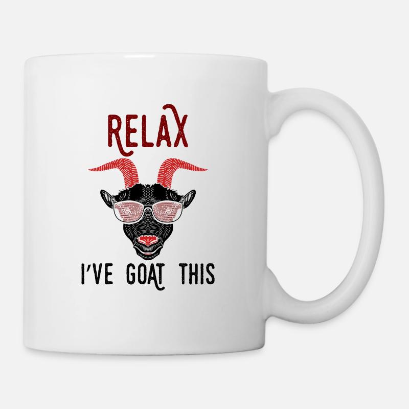 Détendez-vous jeu de mots que j'ai Chèvre Ce - Mug blanc - blanc