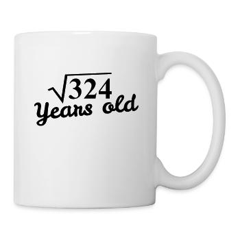 18e anniversaire: racine carrée 324 ans CONFIRMÉ -noir - Mug blanc - blanc - Droite