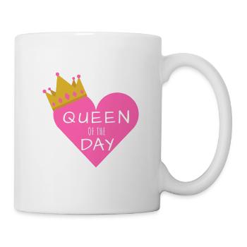 Anniversaire shirt Reine du jour - Mug blanc - blanc - Droite