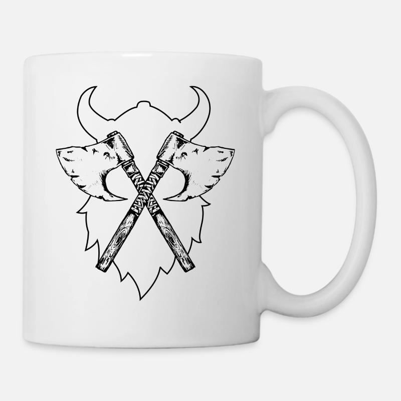 Vikings nouvelle salutation de hache Viking de Walhalla 2018 - Mug blanc - blanc