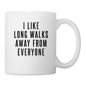 i like long walks away from everyone - Mug blanc - blanc - Droite