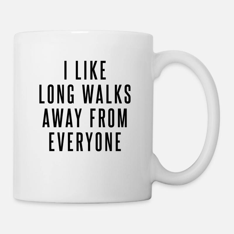 i like long walks away from everyone - Mug - white