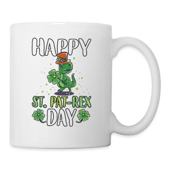 jour St Patricks bière cadeau de dinosaure T-Rex - Mug blanc - blanc - Droite
