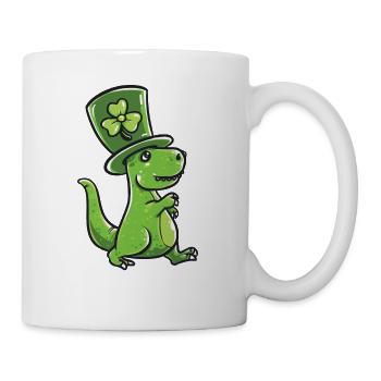 St Patricks tenue de jour T-Rex cadeau Bière Irlande - Mug blanc - blanc - Droite
