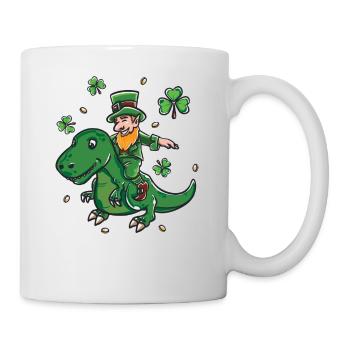 St Patricks tenue de jour T-Rex cadeau Bière Irlande - Mug blanc - blanc - Droite