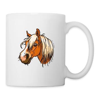 Cheval de trait comtois (texte blanc) - Mug blanc - blanc - Droite