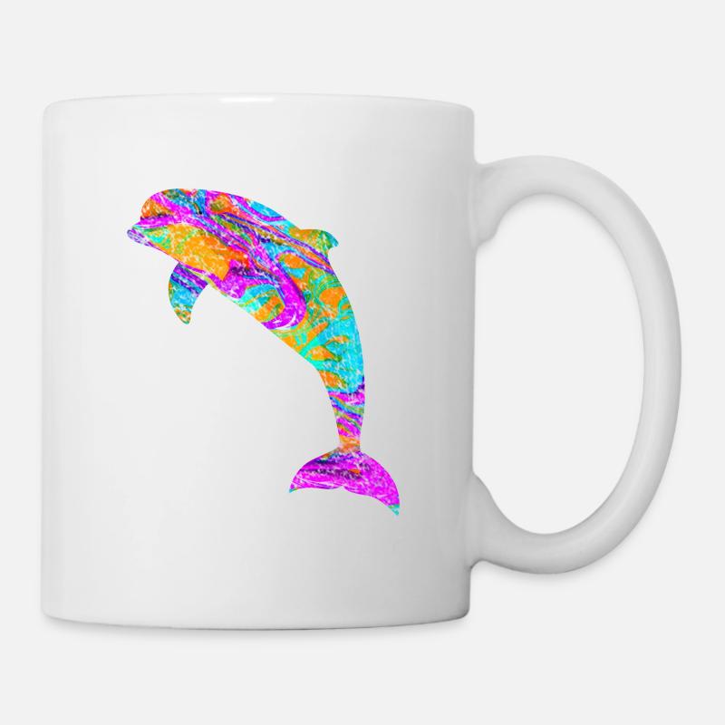 Delphin Geschenk Wassertiere Säugetier Fisch - Tasse - Weiß