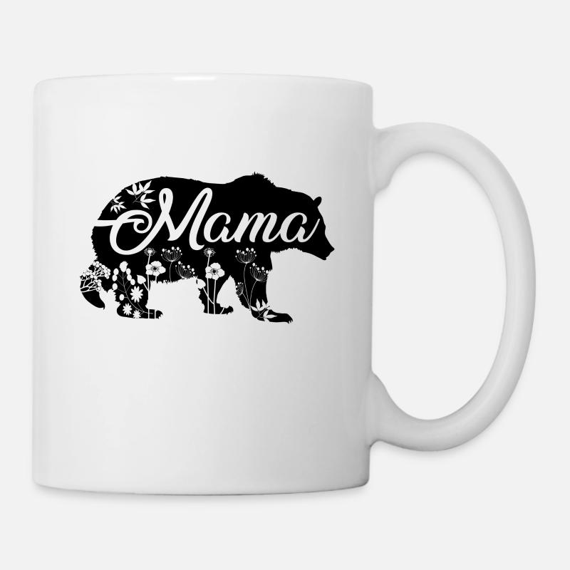 Mama Bear with flower decoration - Mug - white