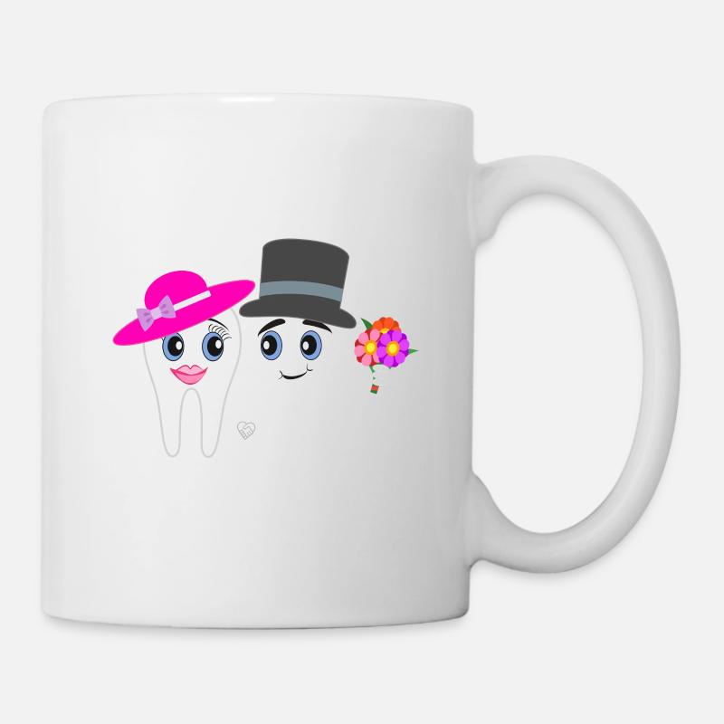 Cadeau drôle de conception de mariage de dentiste - Mug blanc - blanc