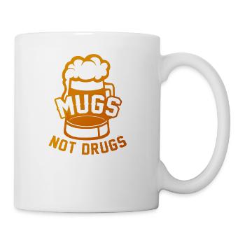 Mugs not drugs drinking lustig Geschenk Geburt - Tasse - Weiß - Rechts
