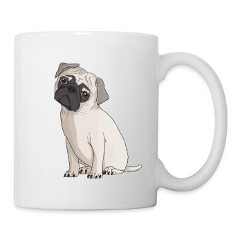 Mops PUG Hunde Dog Fan - Tasse - Weiß - Rechts