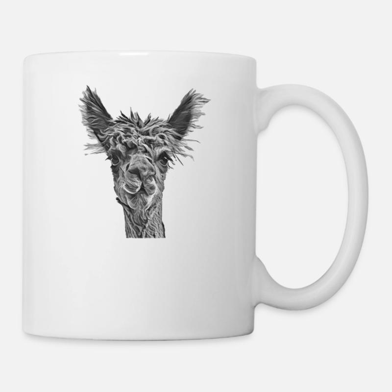 Alpaca Black White - Mug - white