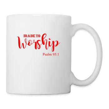 Fait pour adorer le psaume 95: 1 cadeau de religion chrétienne - Mug blanc - blanc - Droite