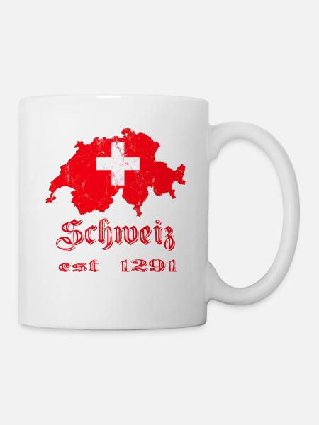 Suisse 1291 Soccer Nation Cross Gift - Mug blanc - blanc