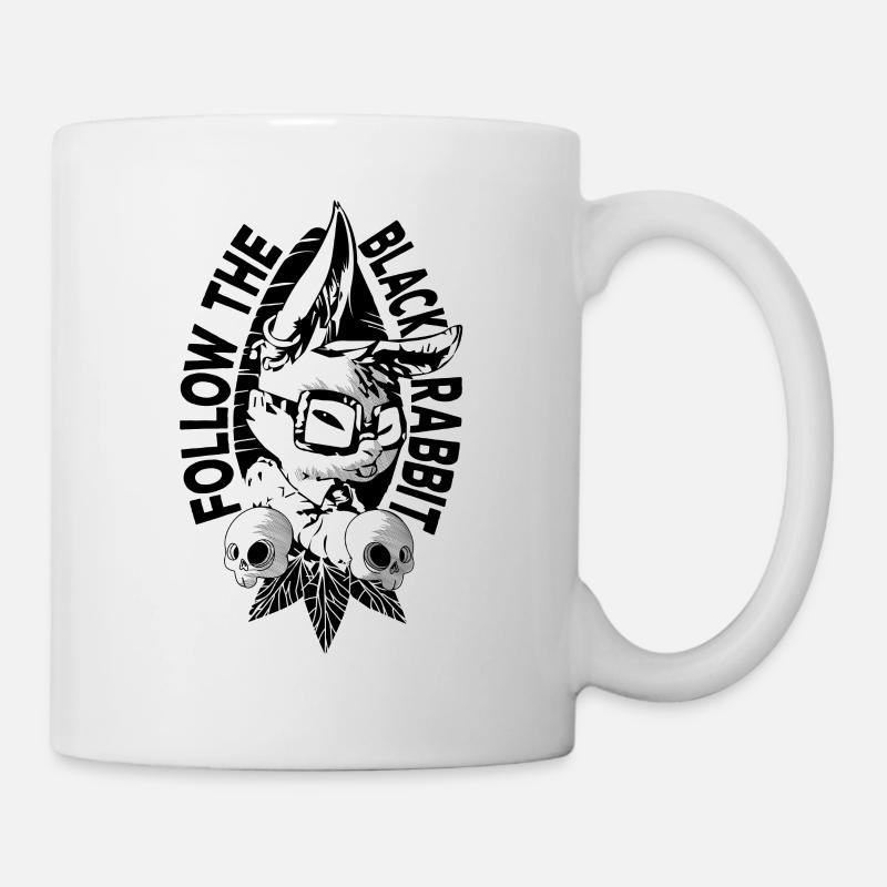 Suivez le lapin noir - Mug blanc - blanc
