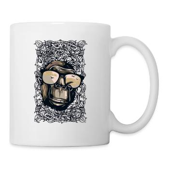 Cooler Affe mit Sonnenbrille - Tasse - Weiß - Rechts