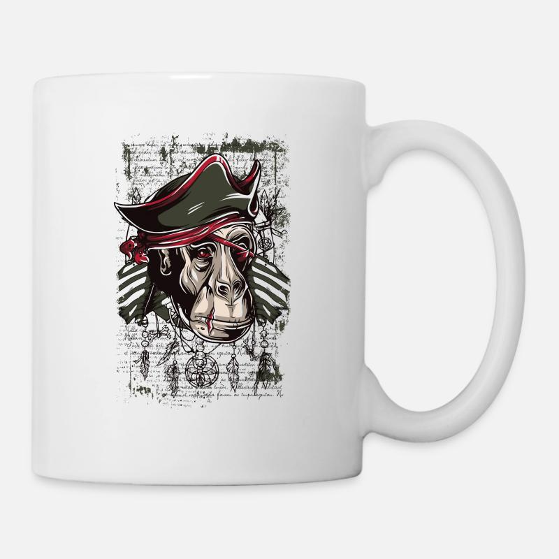 singe pirate - Mug blanc - blanc