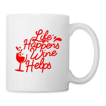 Lifehappens vin aide - rouge - Mug blanc - blanc - Droite