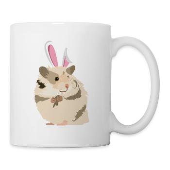 Hamster avec des oreilles de lapin de Pâques Funny Pascha - Mug blanc - blanc - Droite