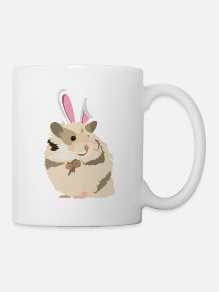 Hamster mit Osterhasenohren Funny Pascha - Tasse - Weiß