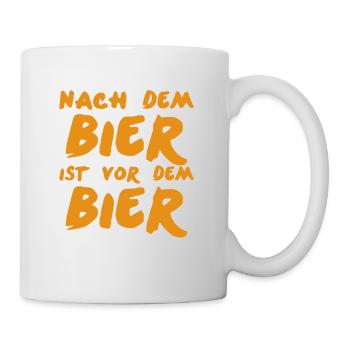 Nach dem Bier ist vor dem Bier Geschenkidee - Tasse - Weiß - Rechts