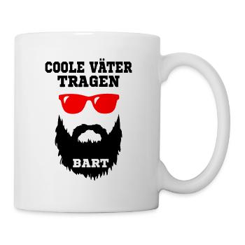 Coole Väter tragen Bart - Geschenk, Bart Spruch - Tasse - Weiß - Rechts
