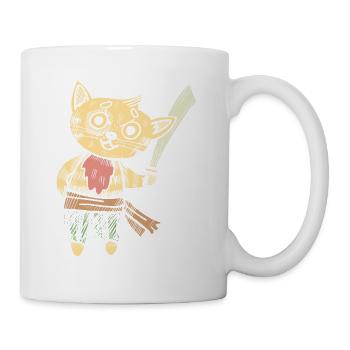 cat pirate katze schwer funny shirt - Tasse - Weiß - Rechts