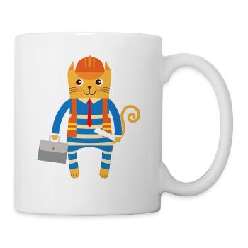Ingenieur oder Architekt Katze - Tasse - Weiß - Rechts