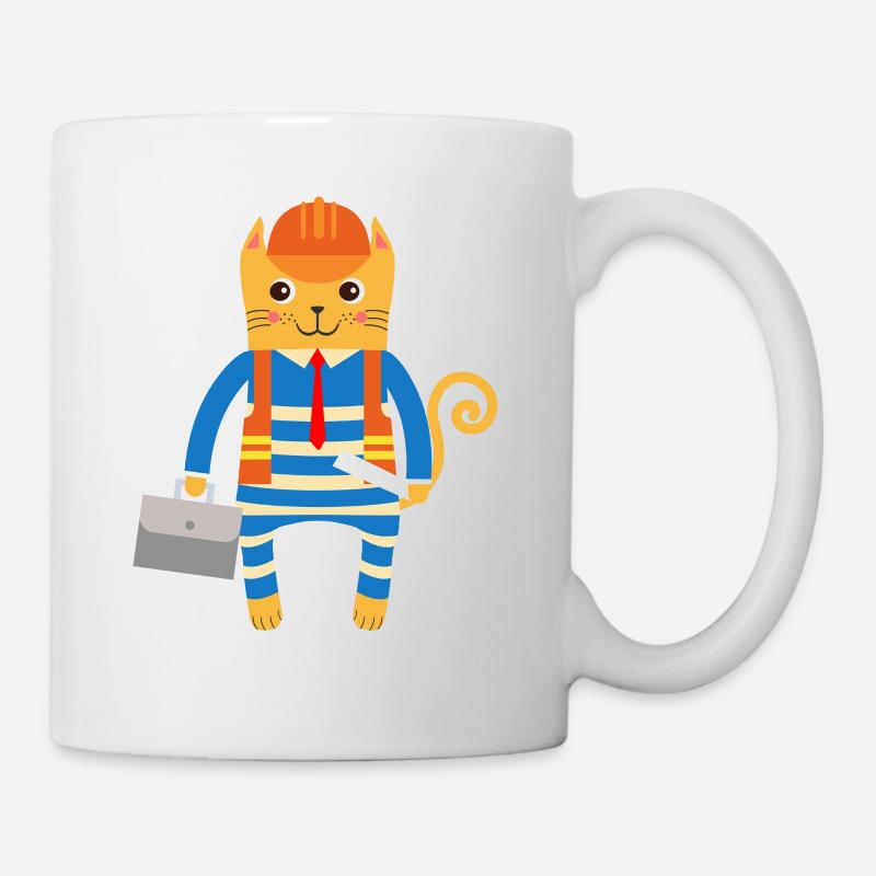 Ingenieur oder Architekt Katze - Tasse - Weiß