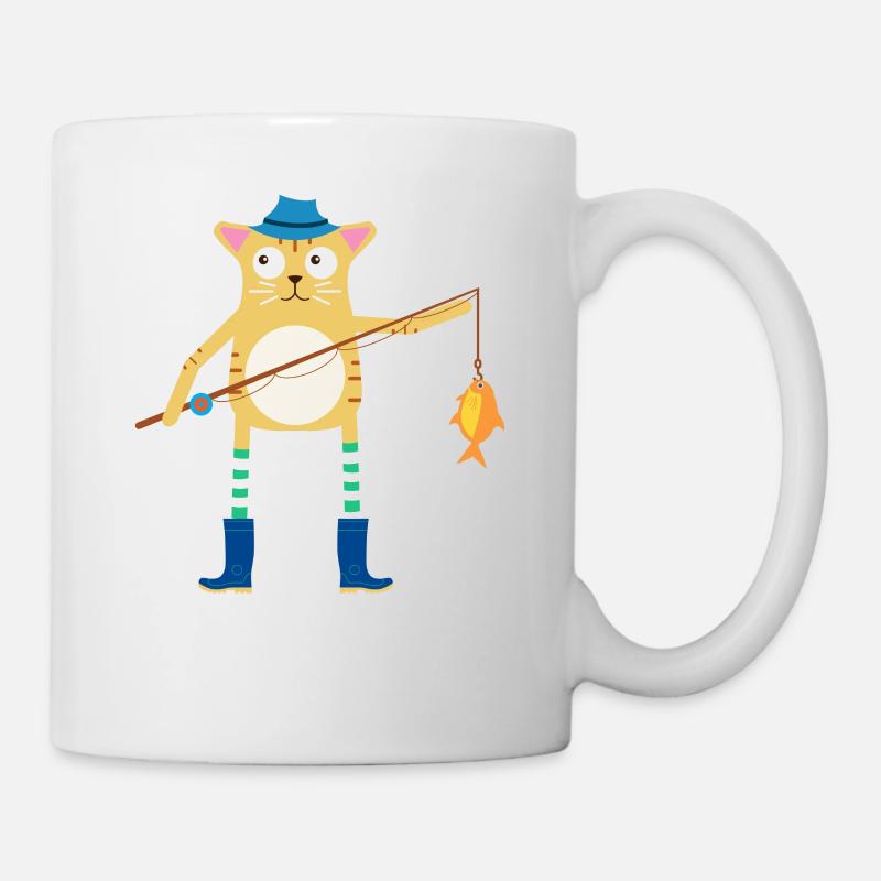 Katzenfischen - Tasse - Weiß