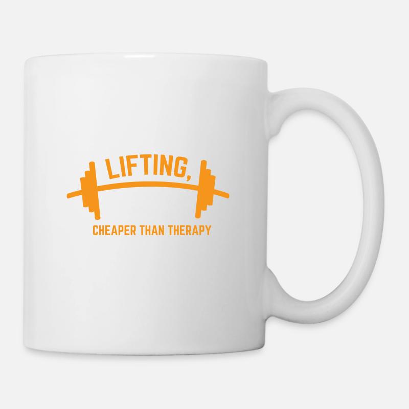 LIFTING CHEAPER THAN THERAPY GIFT - Mug - white