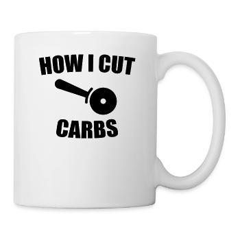 Comment puis-je couper les glucides - manger de la pizza - unisexe T-shirt - Mug blanc - blanc - Droite