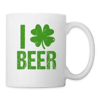 I Clover Beer - Shirt - St. Patrick's Day Gift - Mug - white - Right