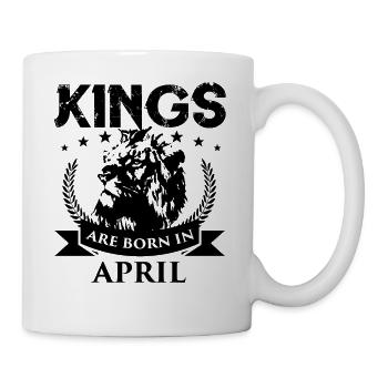 April Geburtstag Geschenk Könige geboren Geburt - Tasse - Weiß - Rechts