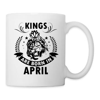 April Geburtstag Geschenk Könige geboren Geburt - Tasse - Weiß - Rechts