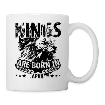 April Geburtstag Geschenk Könige geboren Geburt - Tasse - Weiß - Rechts