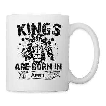 April Geburtstag Geschenk Könige geboren Geburt - Tasse - Weiß - Rechts