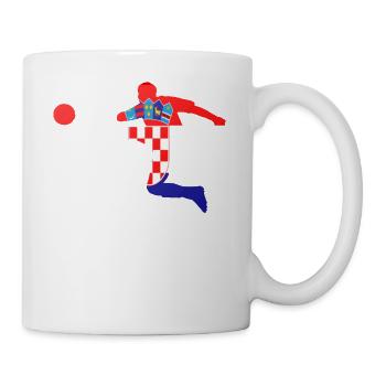 Fußball Bundesliga Sport Kroatien Flagge Spieler - Tasse - Weiß - Rechts
