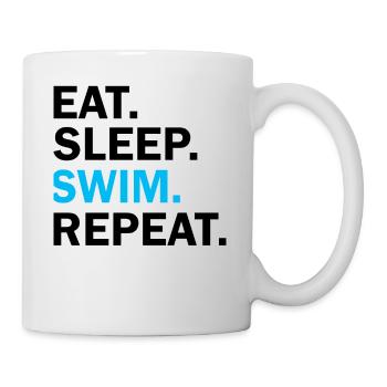 Eat Sleep Swim Repeat - Tasse - Weiß - Rechts