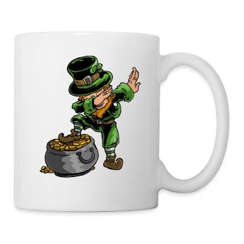Dabbing Leprechaun Kobold St Patricks Day T-Shirts - Tasse - Weiß - Rechts
