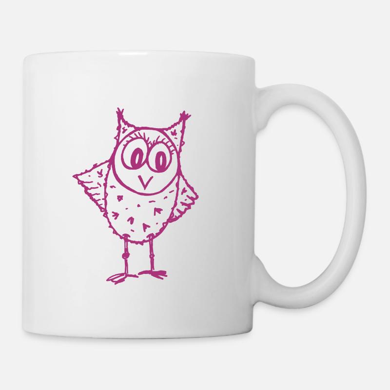 Eule Trudi magenta - Tasse - Weiß