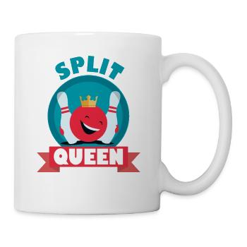 Split Queen Split Happens Bowling König T_Shirt - Tasse - Weiß - Rechts