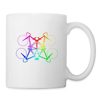 Rainbow Bikes - Road Bike Fixie Gift - Mug - white - Right